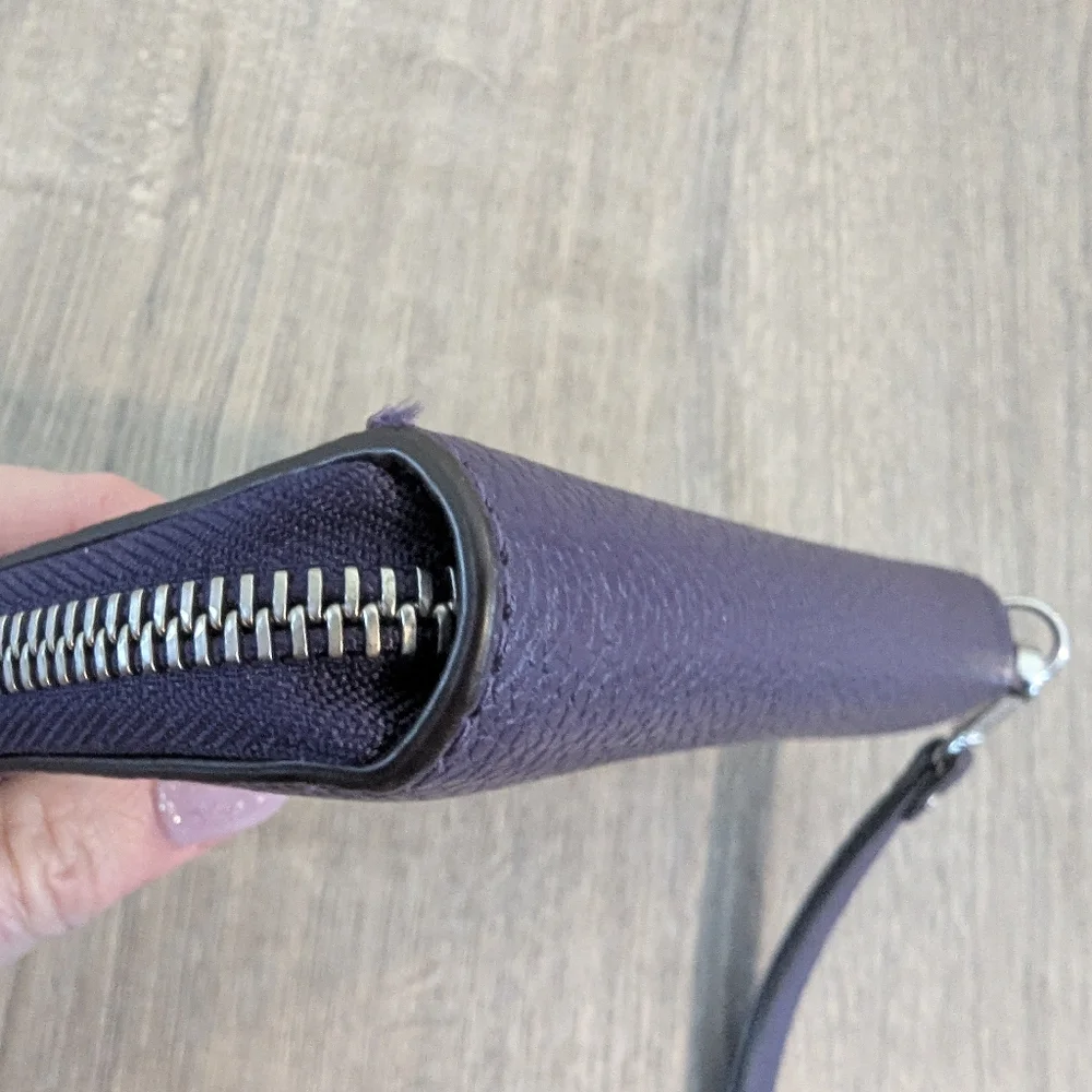 Michael Kors Dark Purple Leather Wallet Wristlet